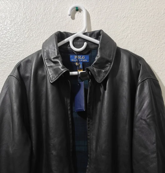 BRAND NEW POLO RALPH LAUREN LEATHER JACKET LARGE RETAILS $698